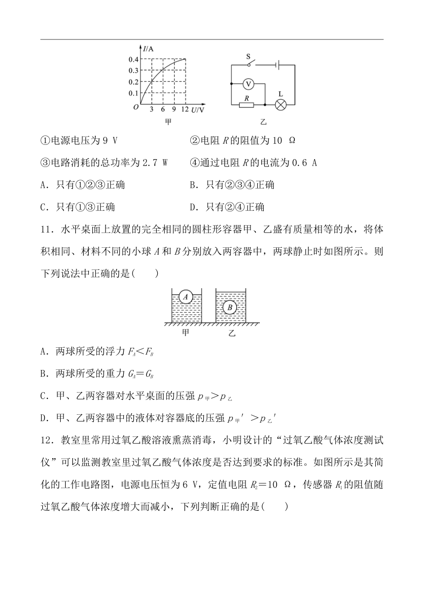 2022年初中学业水平考试物理模拟试题含答案