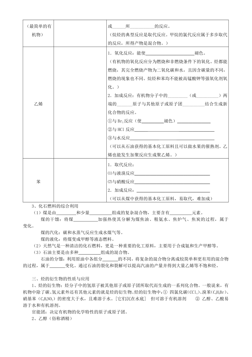 广东省2010年高中化学学业水平复习（10）有机化学基础