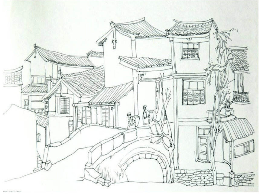 江南的房子简笔画图片