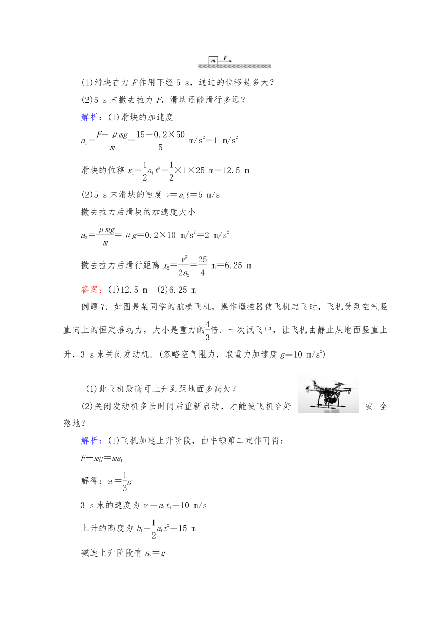 牛顿运动定律与直线运动二轮专题复习：牛顿运动定律在两类动力学问题的应用Word版含解析