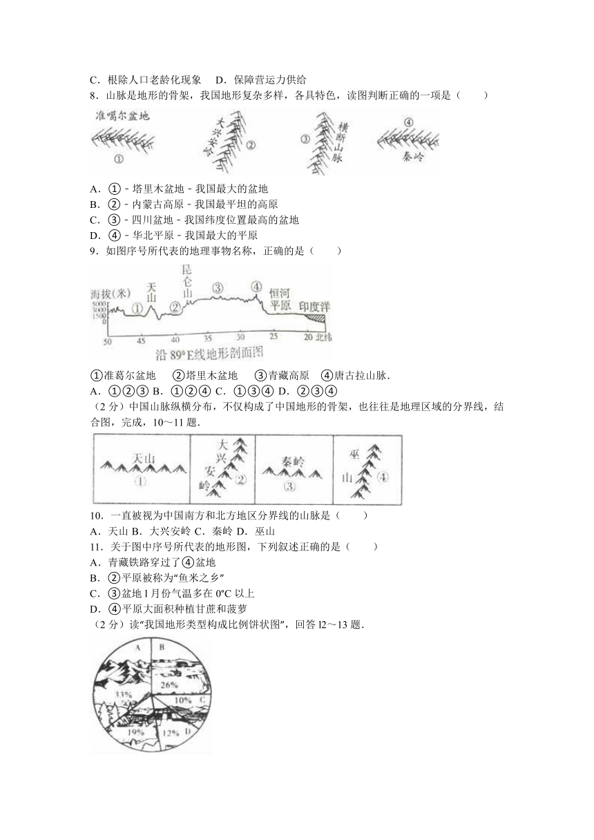 山东省济宁市微山县2016-2017学年八年级（上）期中地理试卷(解析版)