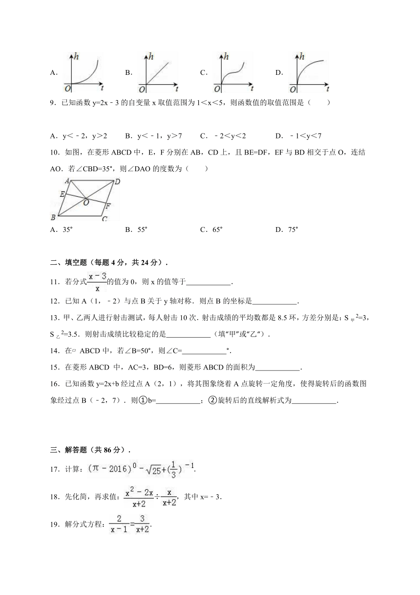 江苏省常州市2016-2017学年八年级（下）期末数学试卷（附答案和解析）