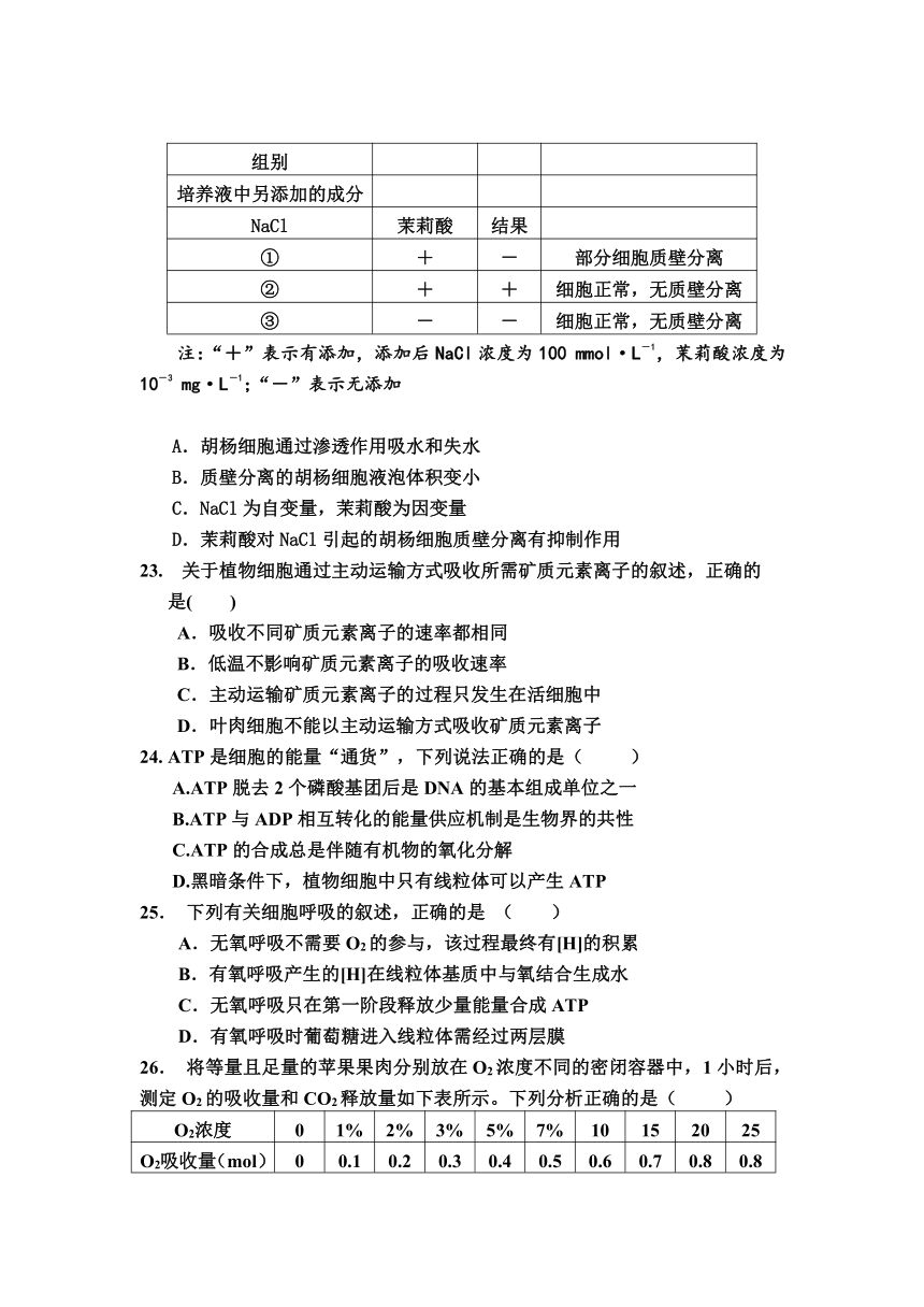 河南省淇县高级中学2014届高三上学期第一次模拟考试生物试题