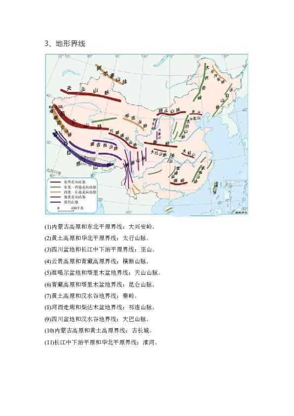 中国十大重要地理分界线教学资源