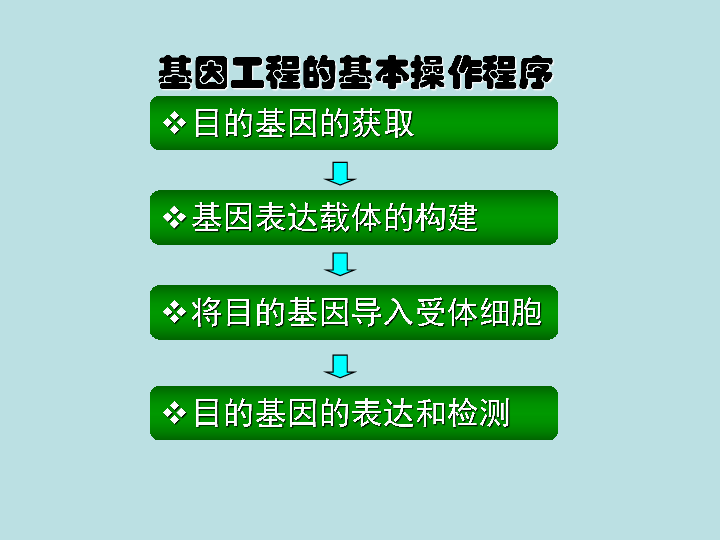 人教版高中生物选修三1.2-生物基因工程的基本操作程序-2课时课件(67张PPT)