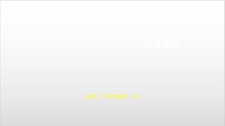 2020届浙江中考语文复习课件 专题九　小说:280张PPT