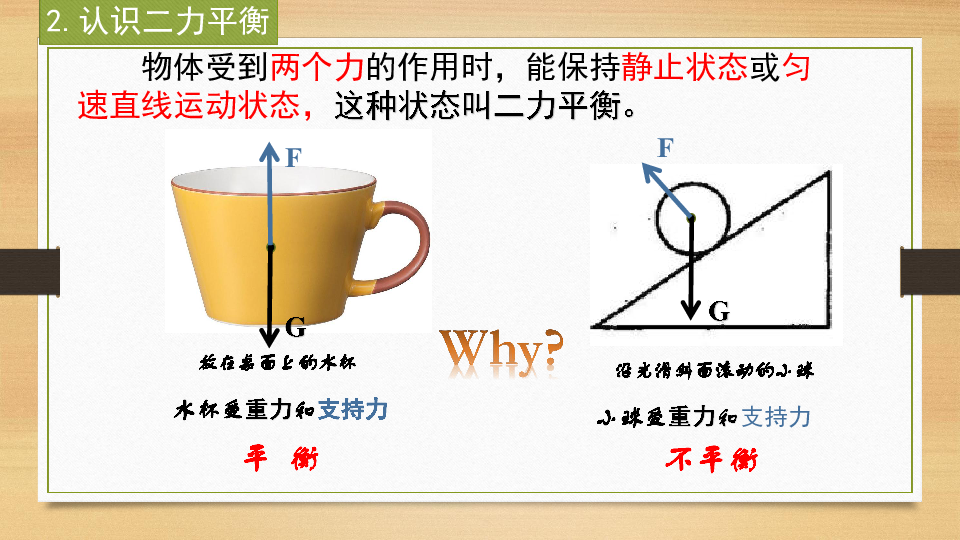 教科版八年级下册物理第八章《2. 力的平衡》 课件 (共20张PPT)