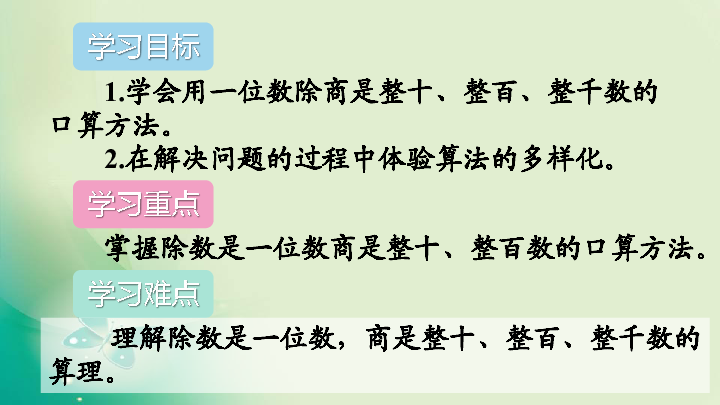 三年级下册数学课件-第二单元 1 口算除法 第1课时 人教新课标（2014秋）(共18张PPT)