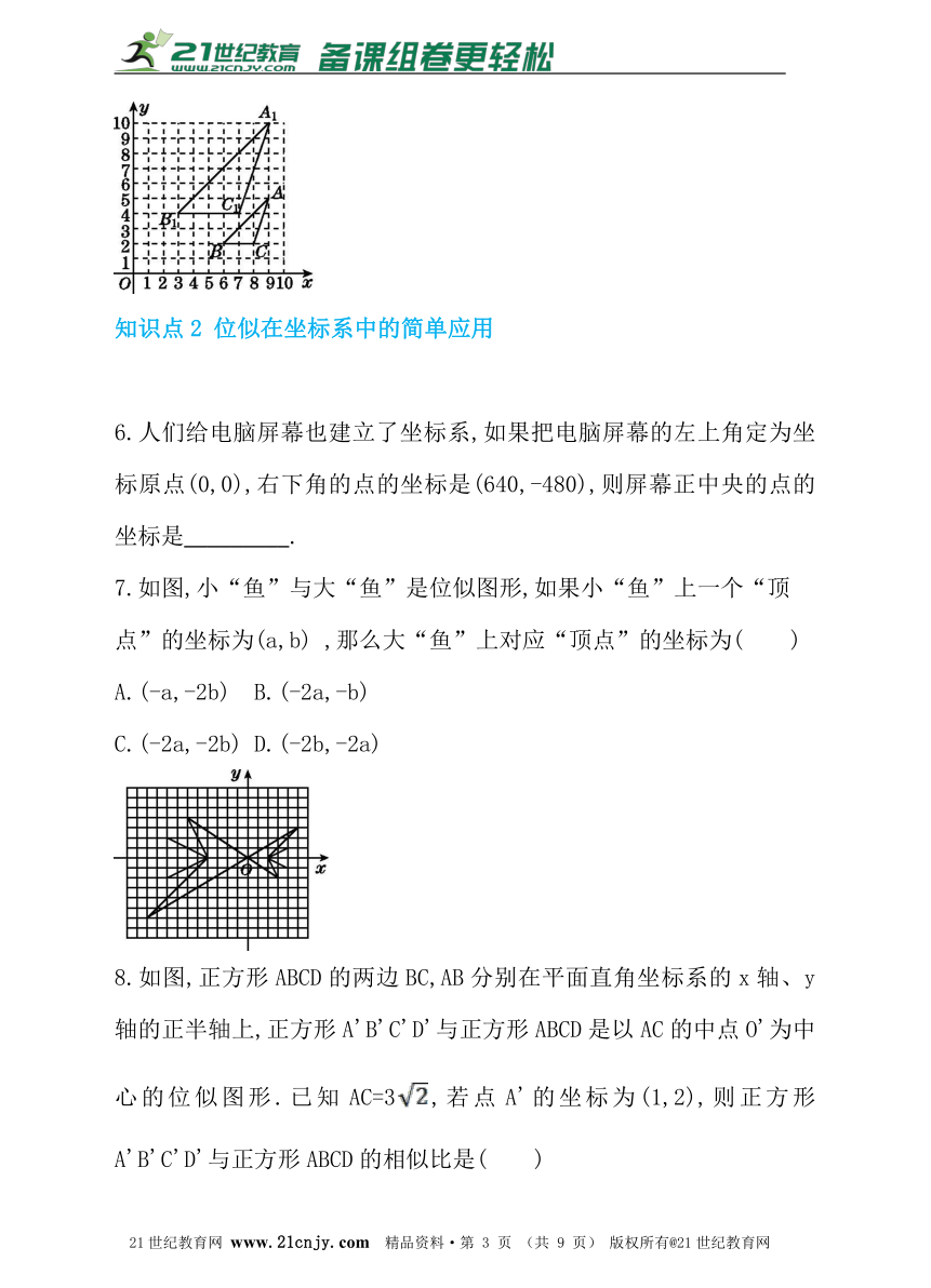 27.3.2 平面直角坐标系中的位似 同步练习