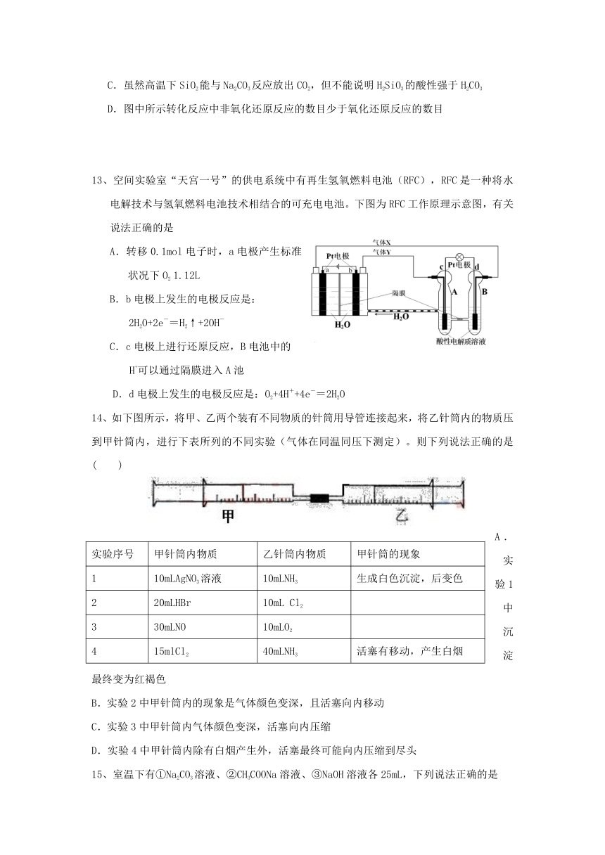 辽宁省某重点中学2013届高三上学期期末考试化学试题（有答案）