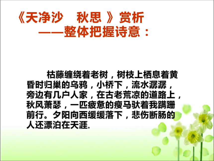 部编版七年级语文上册第4课古代诗歌四首天净沙秋思课件共26张ppt