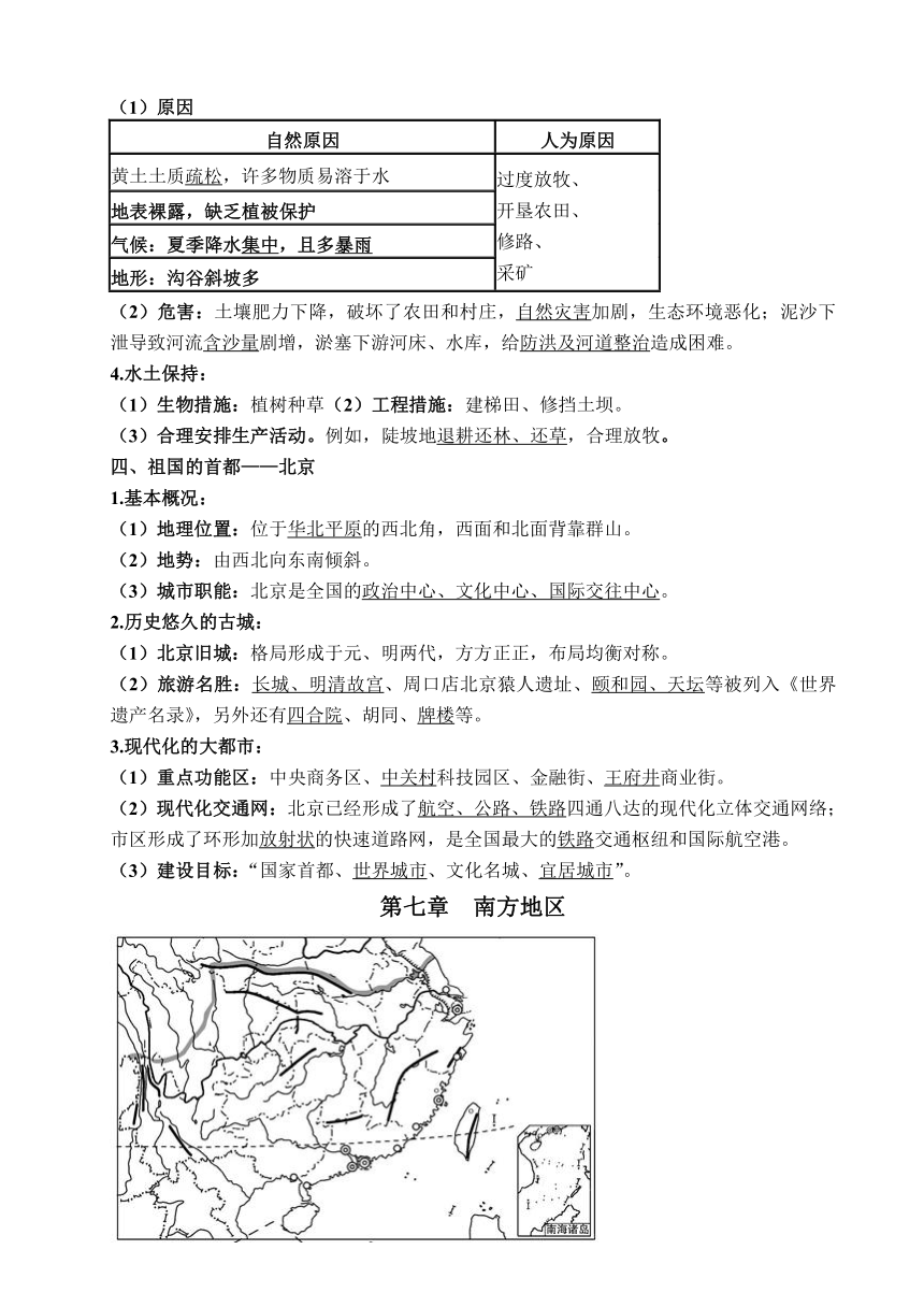 人教版八年级下册地理知识点总结