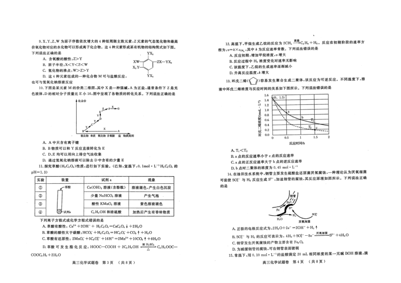 河南省郑州市2021届高三上学期第一次质量预测化学试题（1月）(PDF版,含答案)