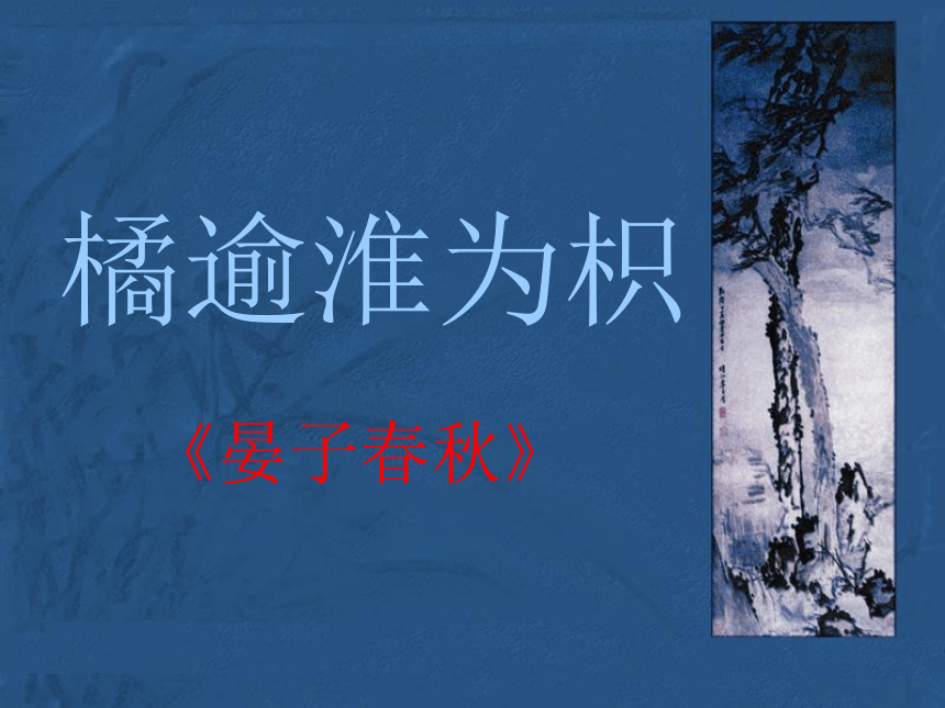 语文六年级下沪教版（五四制）7.29《橘逾淮为枳》课件