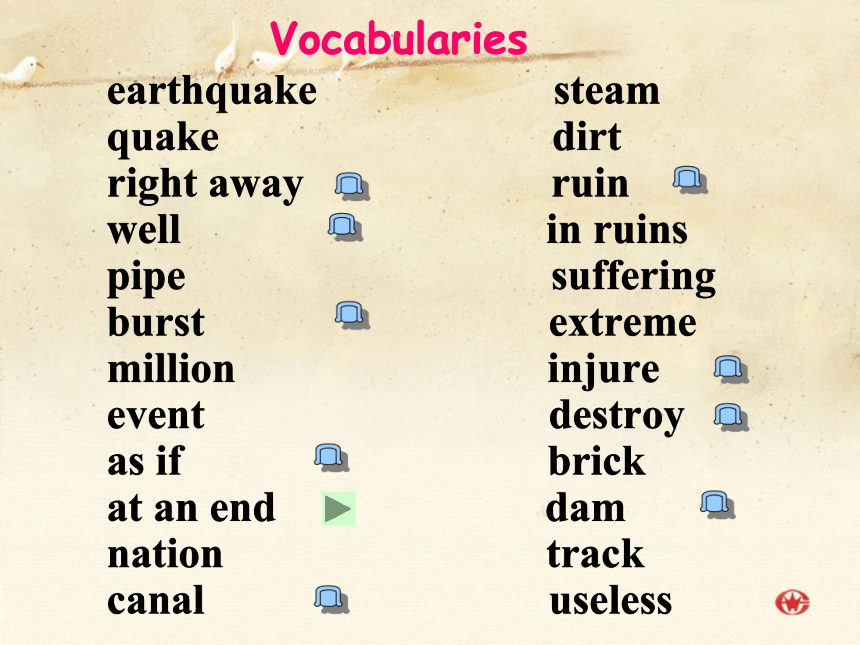 高中英语人教版必修一 Unit 4 Earthquakes-Vocabulary (共23张PPT)