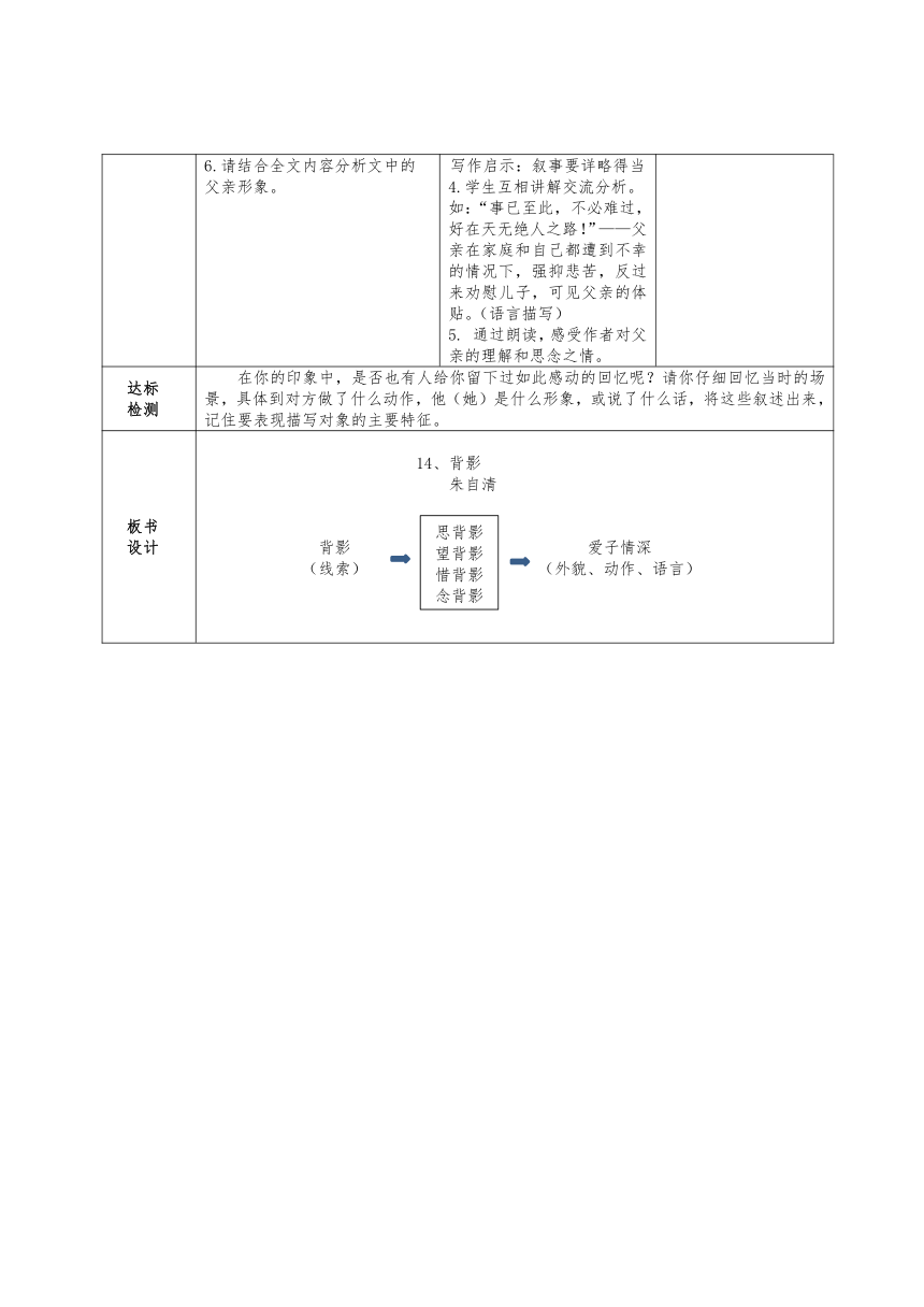 表格式板书设计图片