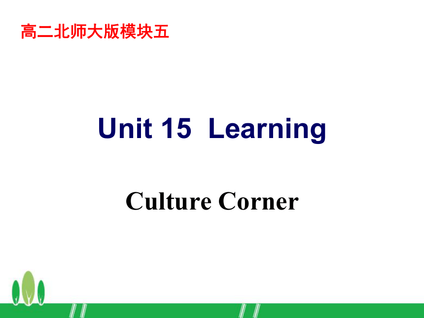 2017-2018学年度北师大版必修五_Unit15_Culture_Corner课件（19张）
