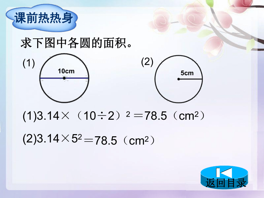 人教版小学六年级数学上 5 圆的面积应用 课件