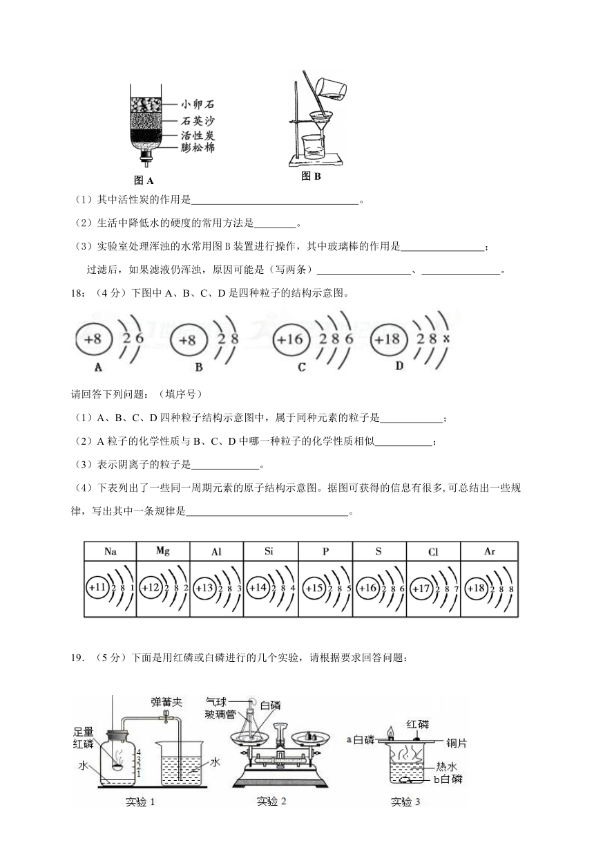 广东省惠阳市马安中学2016—2017学年度九年级上学期期末考试化学试题（含答案）