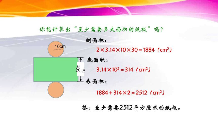 北师大版六下数学圆柱的表面积课件