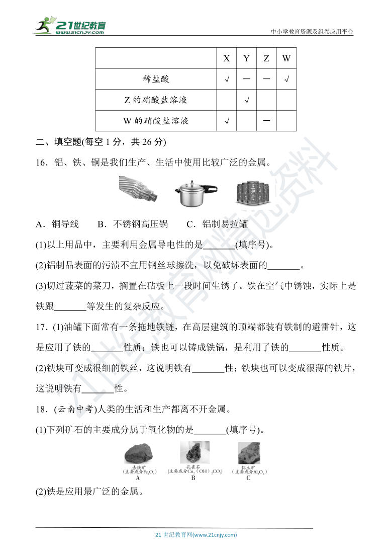 人教版九年级化学下册  第八单元《金属和金属材料》达标检测卷（含详细解答）