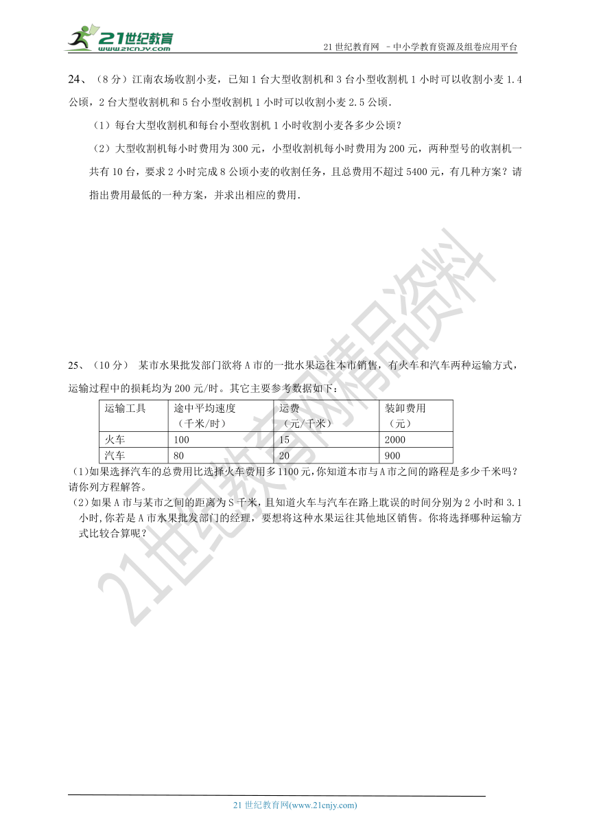 第十三讲 一次方程组期末复习检测提高卷（含答案）