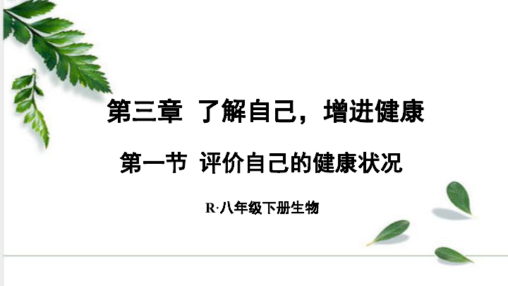 8.3 第一节 评价自己的健康状况 课件（27张ppt)