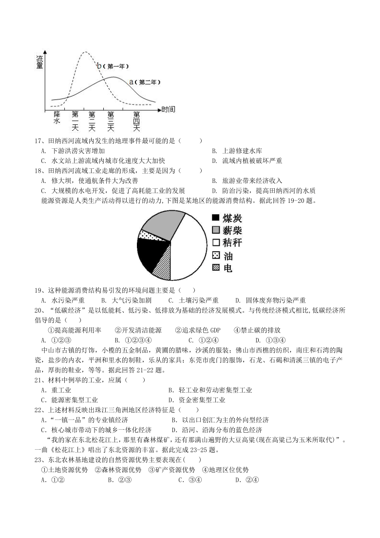 安徽省安庆市五校联盟2020-2021学年高二上学期期中考试地理试题 Word版含答案