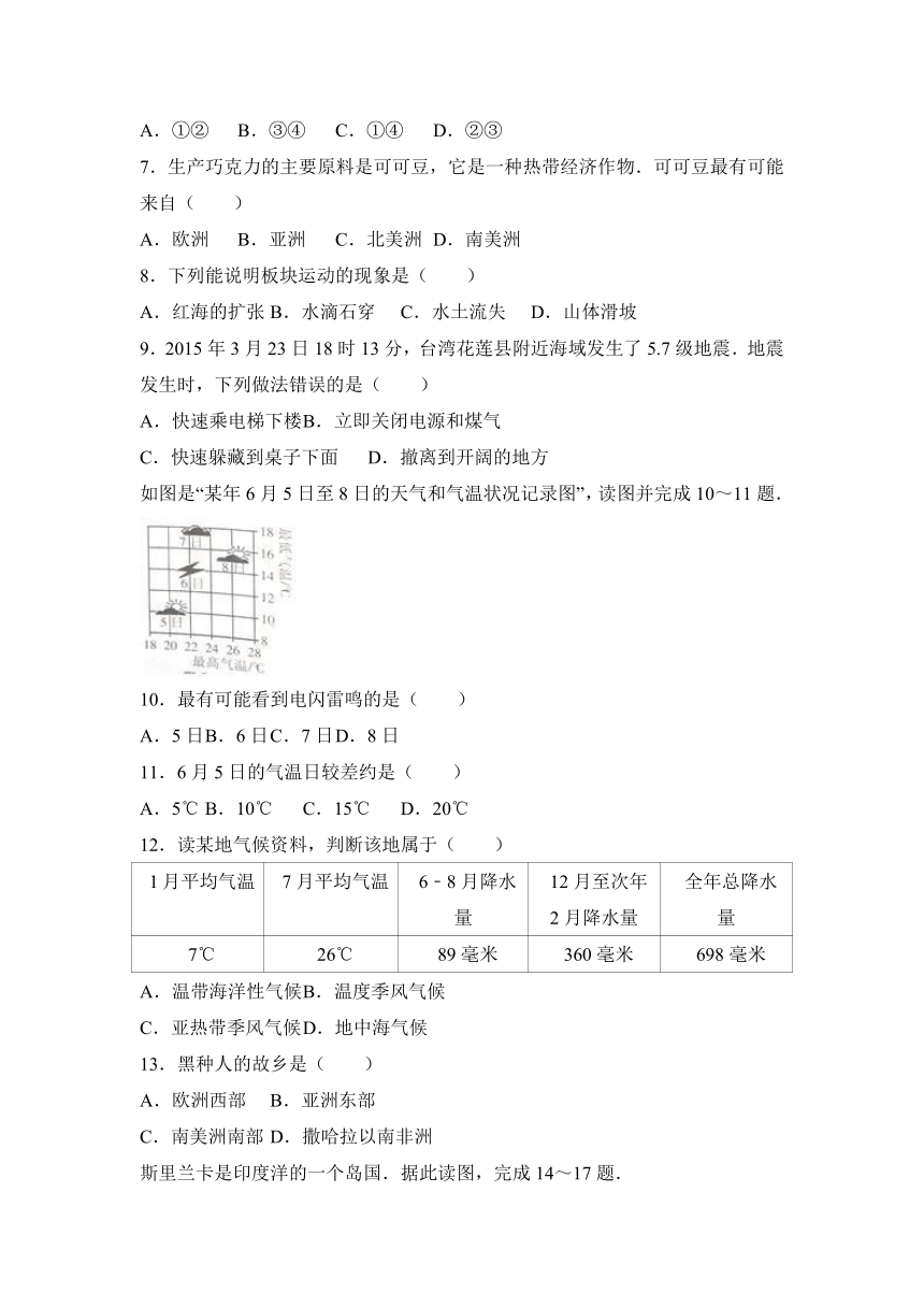 2017年广东省中考地理仿真试卷（二）（解析版）