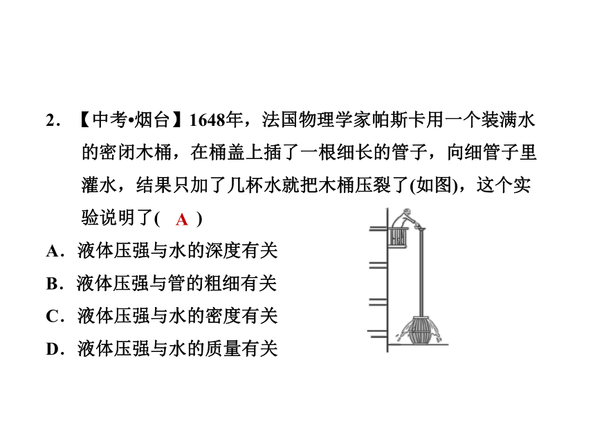 2020-2021学年八年级物理沪科版全一册 第八章 液体的压强 探究专训习题 课件（共42张PPT）