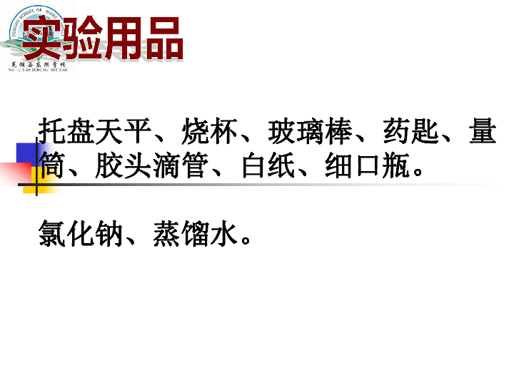 实验活动5 一定溶质质量分数的氯化钠溶液的配制 课件（24张PPT）