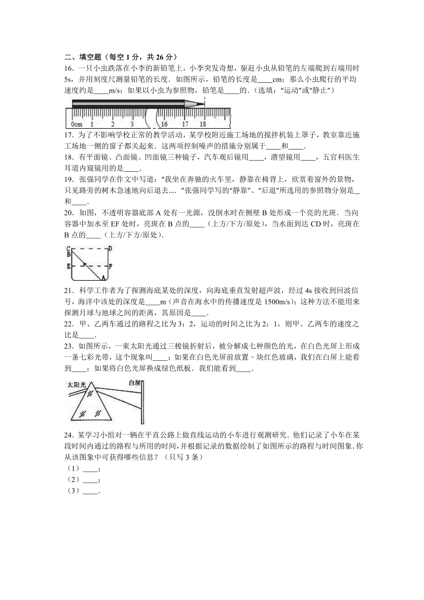 黑龙江省大庆市兰德学校2017届九年级（上）期中物理试卷（解析版）