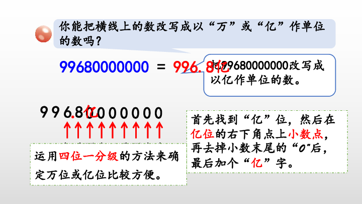 5.8 改写成以“万”或“亿”作单位的数课件(13张PPT)