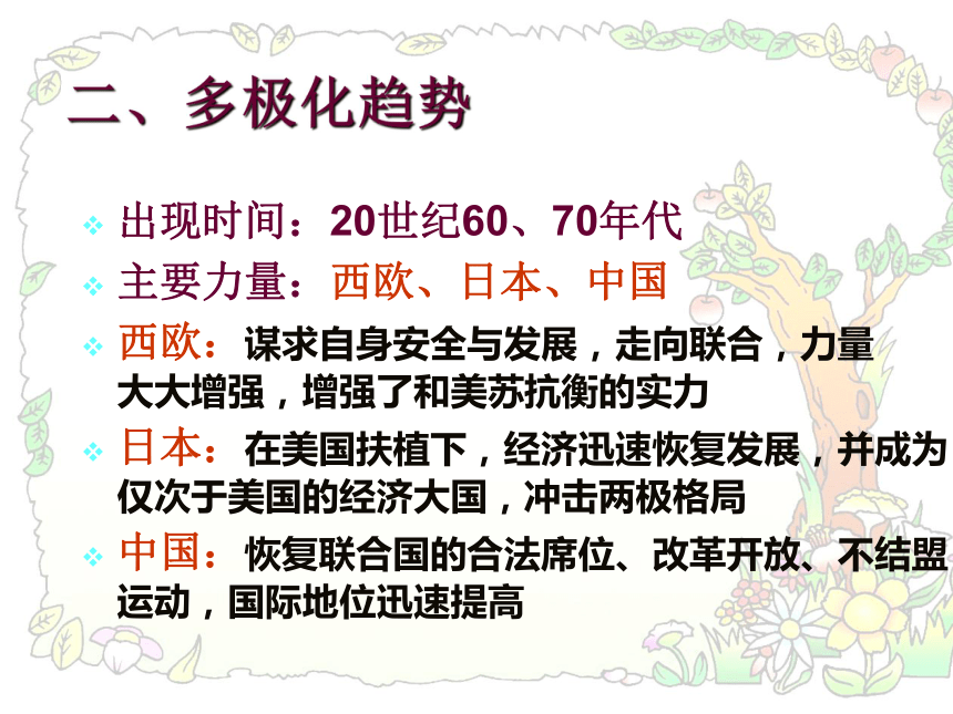 人教版必修1第八单元 当今世界政治格局的多极化趋势 复习课件（共12张PPT）