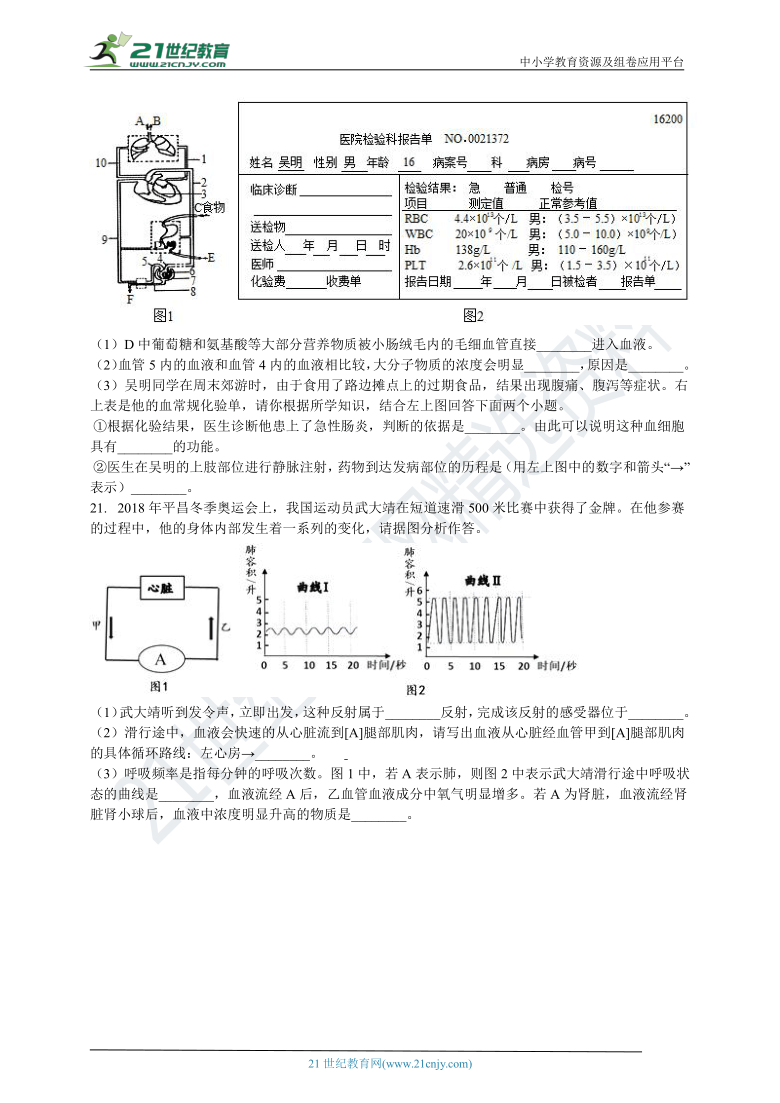 人教版2021七年级下册第四单元生物圈中的人 测试卷（含解析）