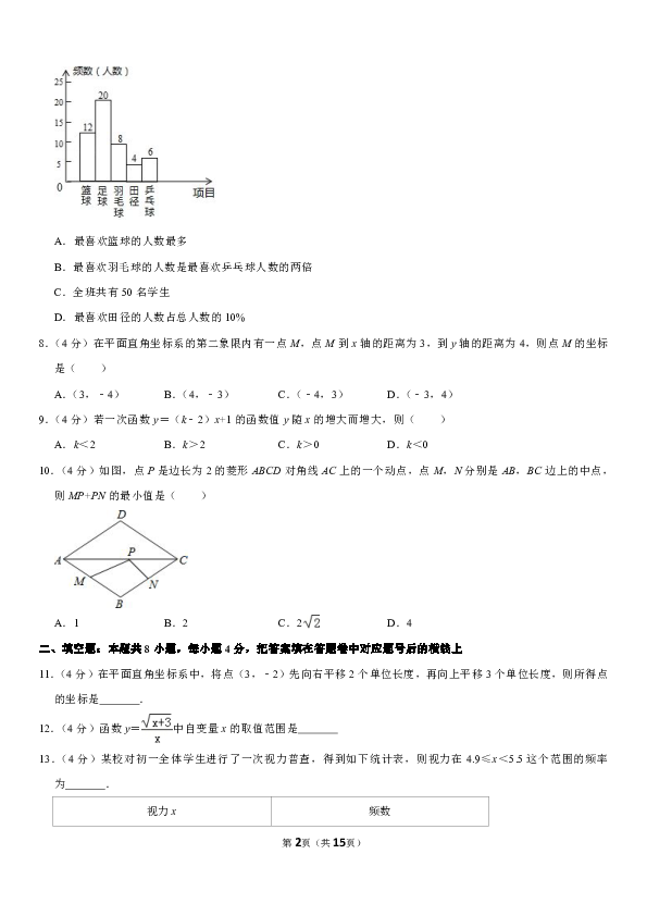 2018-2019学年湖南省益阳市赫山区八年级下期末数学试卷(PDF解析版)