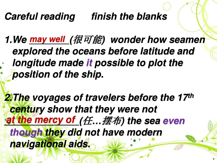 Unit2 Sailing the Oceans reading 课件（27张）