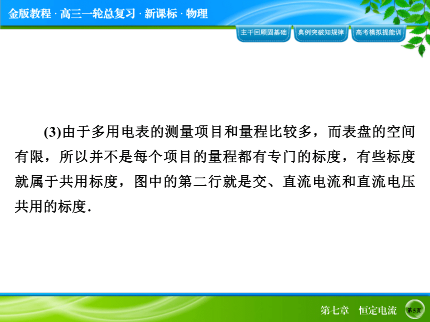 2015届《金版教程》高考物理大一轮总复习配套实验专题精讲：实验十　练习使用多用电表（70张ppt）