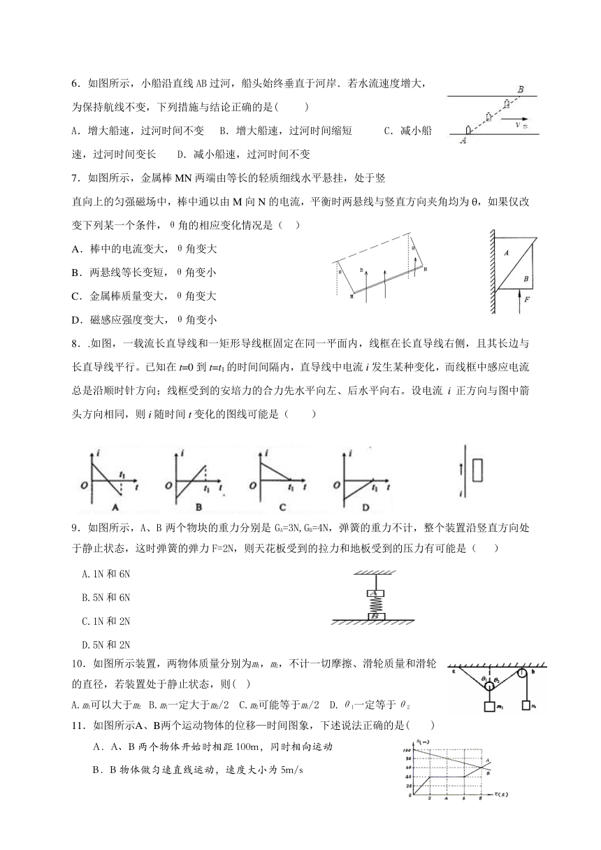 青海师范大学附属中学2017届高三上学期第一次月考物理试题（无答案）