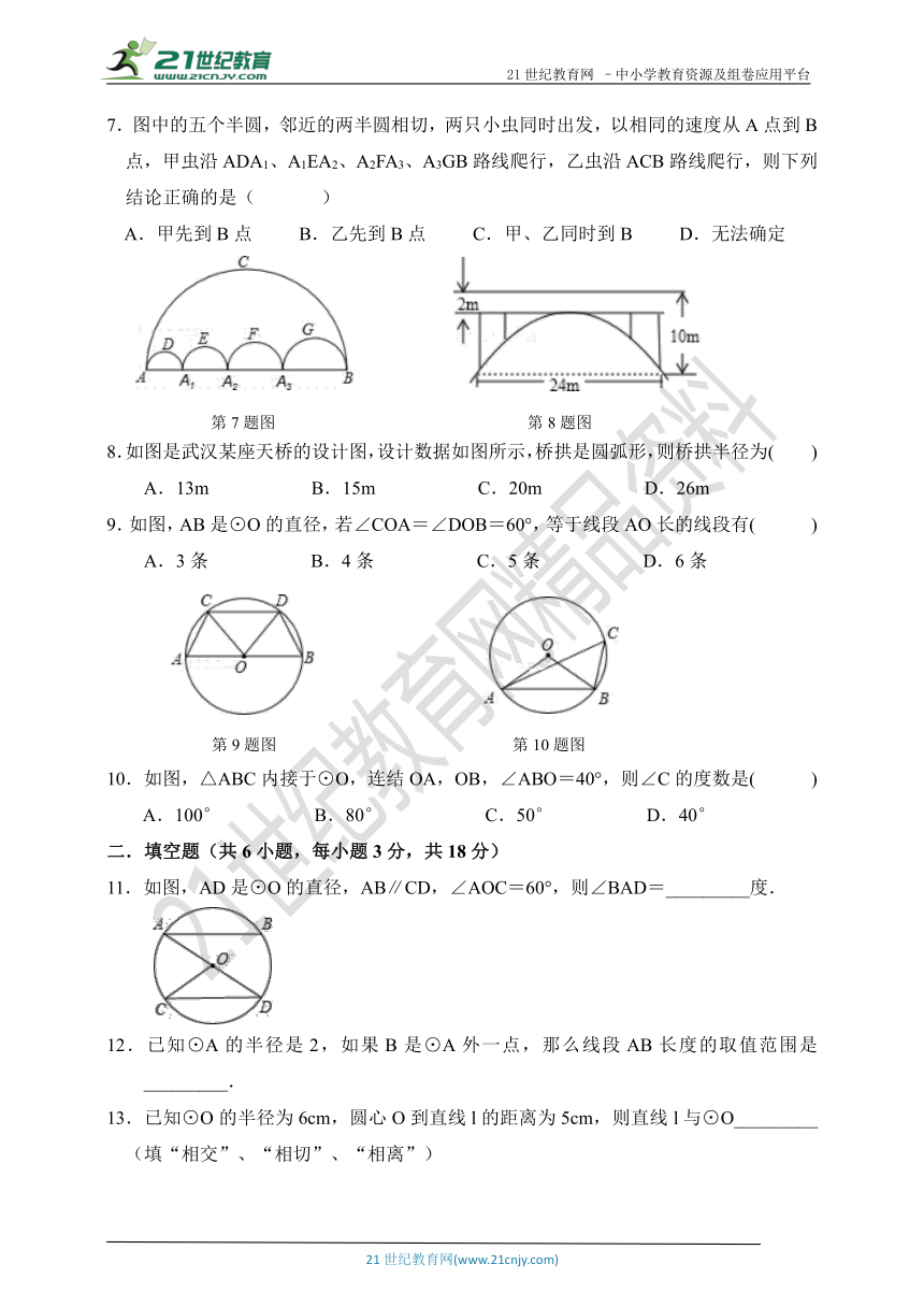 第二十四章 圆综合检测达标卷01（含解析）