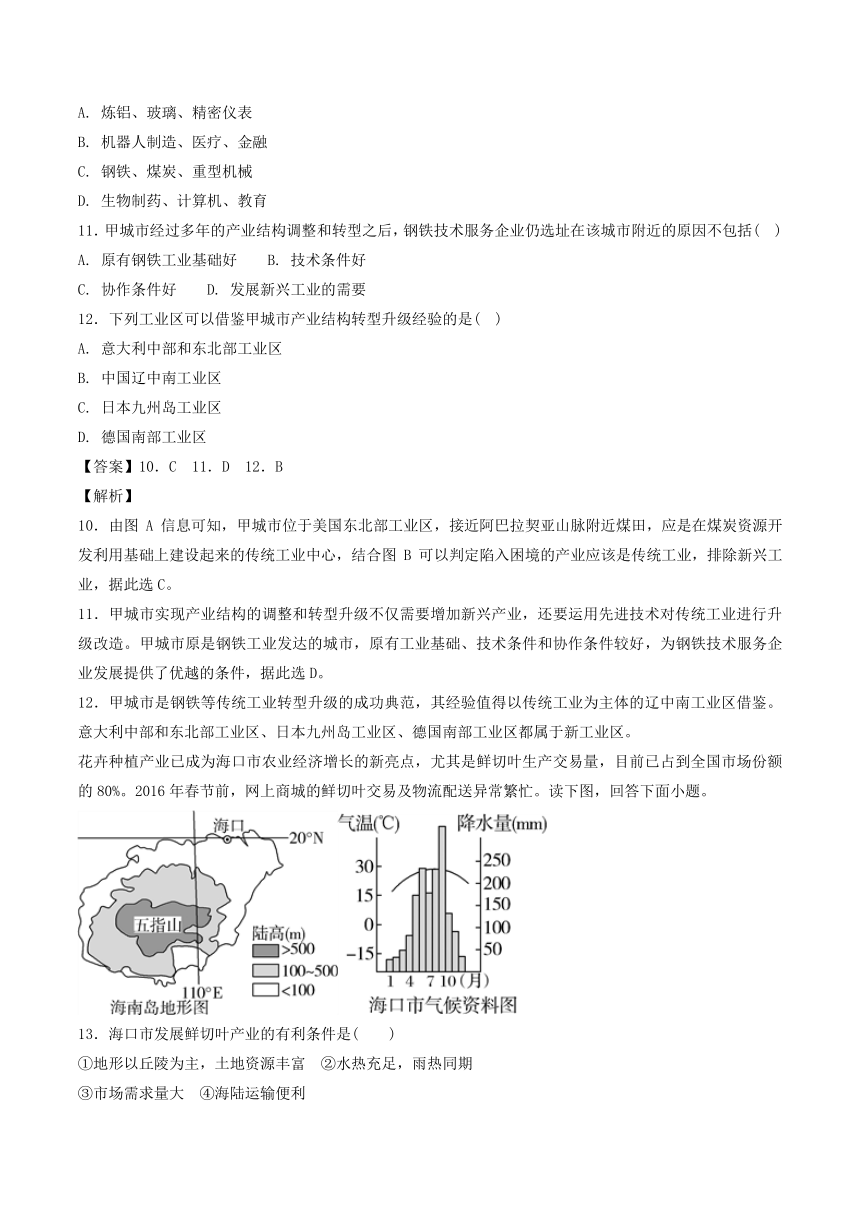 2017-2018学年下学期期末复习备考之精准复习模拟题高一地理必修2（B卷）（鲁教版）