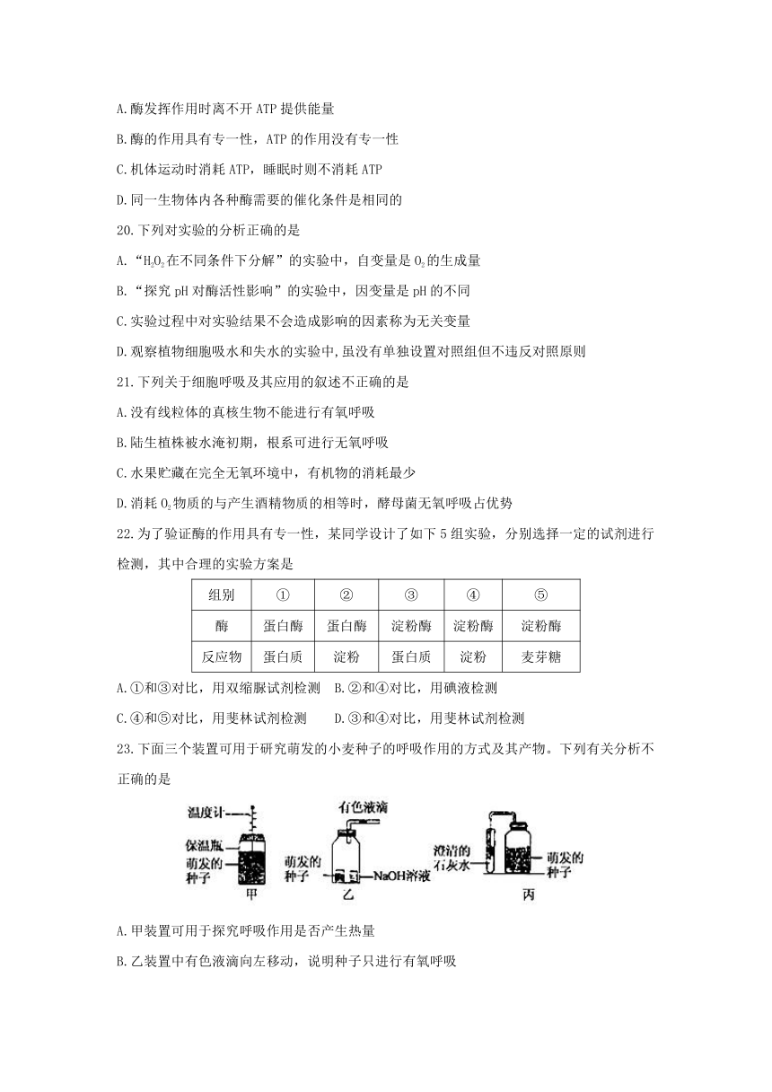 安徽省皖北联盟2016-2017学年高一上学期期末联考生物试题 Word版含答案