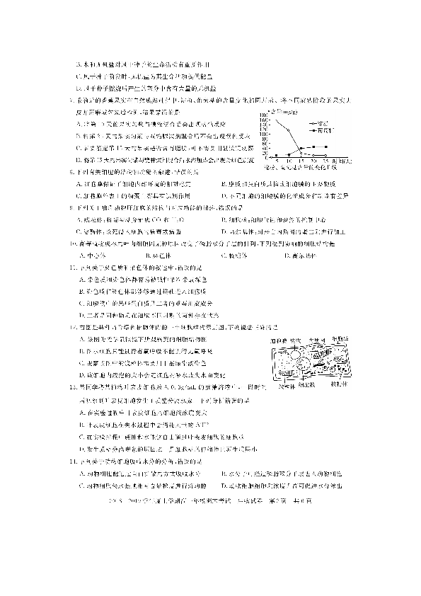 2018-2019学年湖北省黄石市高一上学期期末考试生物试题 扫描版