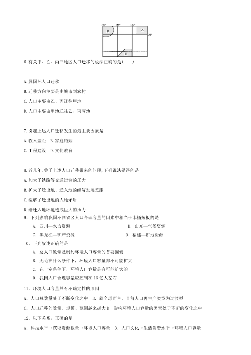 吉林省吉林油田实验中学2016-2017学年高一下学期期中考试地理试题 Word版缺答案