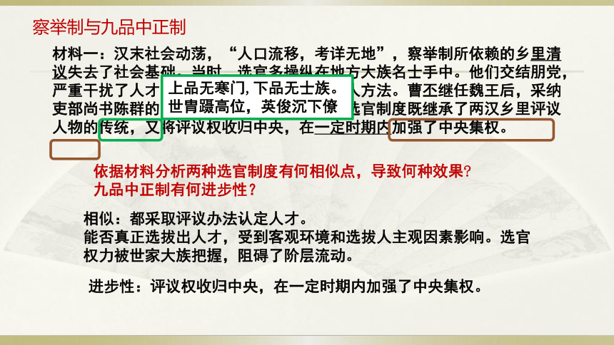 綱要上第7課 隋唐制度的變化與創新 課件(24張ppt)