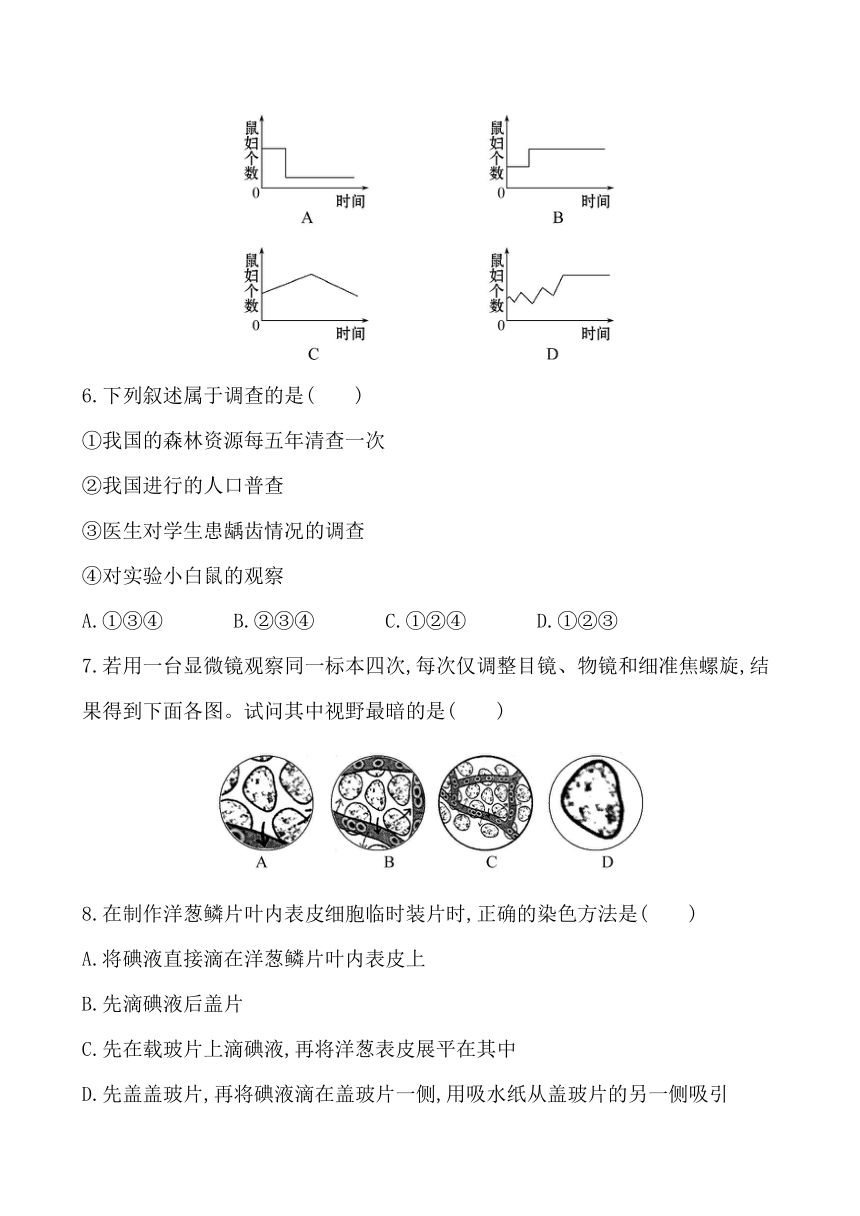 济南版七年级上生物期中综合检测（解析版）