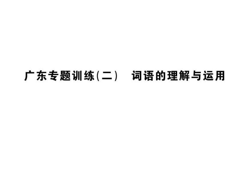 2017年春广东中考语文专题训练课件（二） 词语的理解与运用 （共15张PPT）