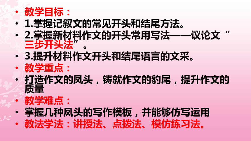 2021届高考作文指导：新材料作文开头和结尾（课件48张）