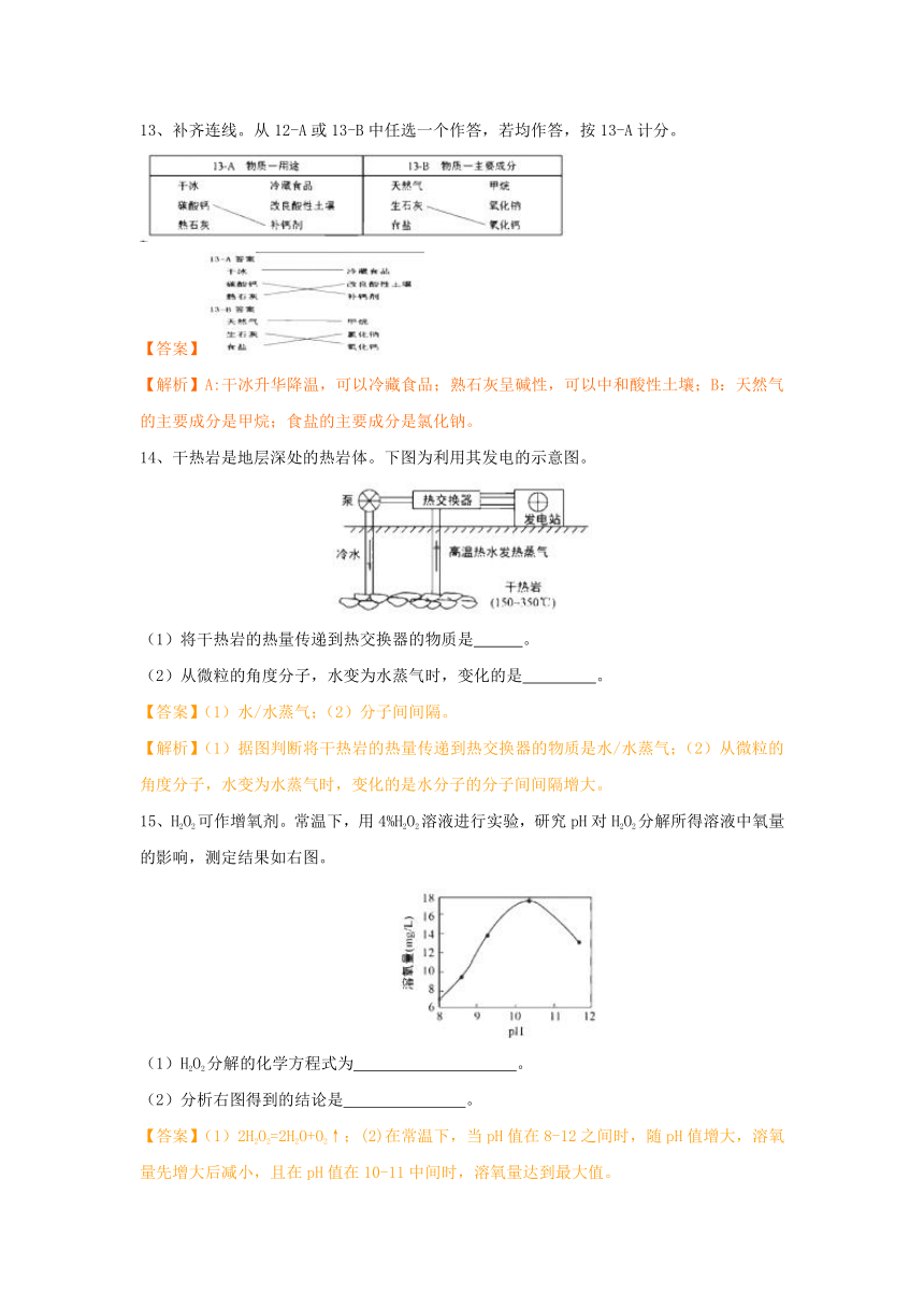 2018年北京中考化学真题试卷（解析版）