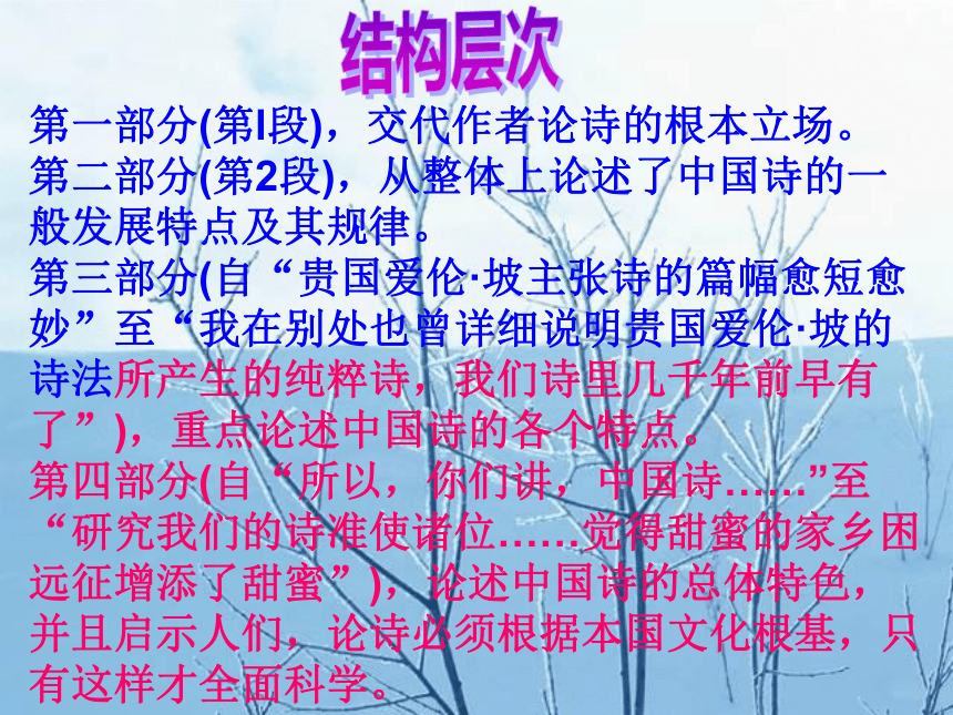 2011年高二语文课件：1.2《谈中国诗》（语文版必修5）